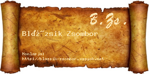 Blázsik Zsombor névjegykártya